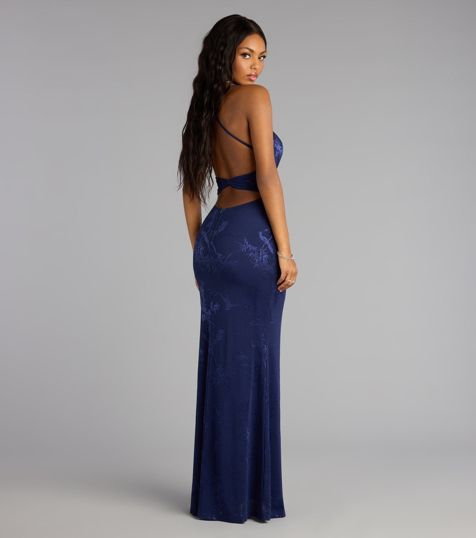 Elaine Jacquard Mesh Mermaid Dress - Image 6