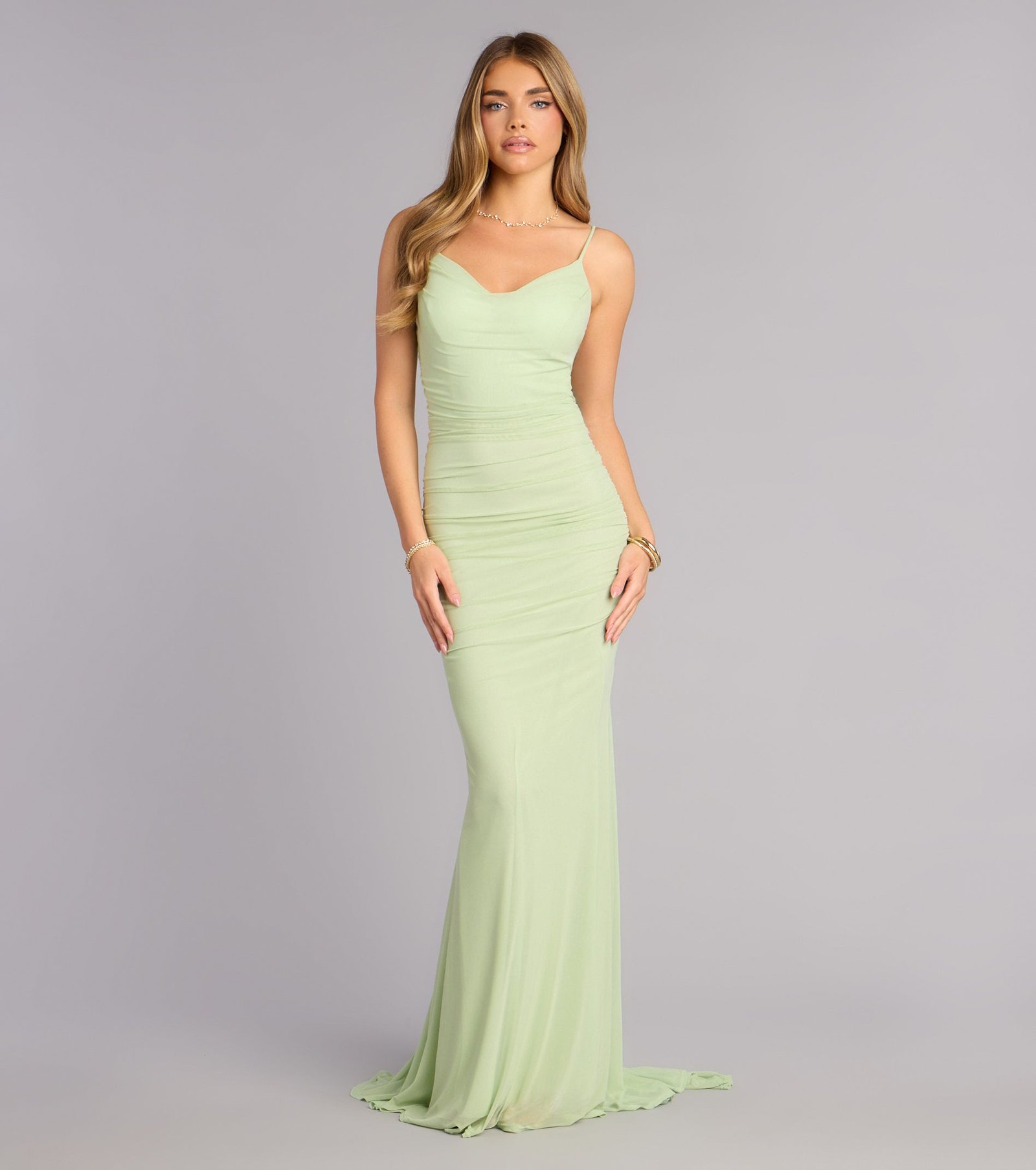 Bonnie Ruched Mesh Mermaid Dress - Image 5