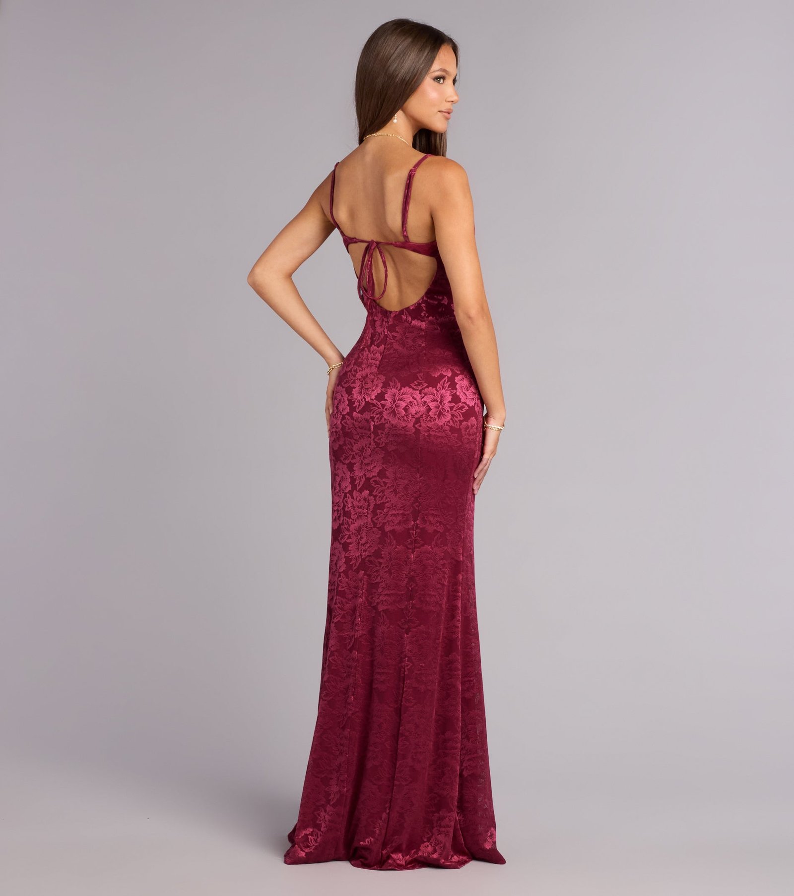 Alex Floral Tie-Back Formal Dress - Image 8
