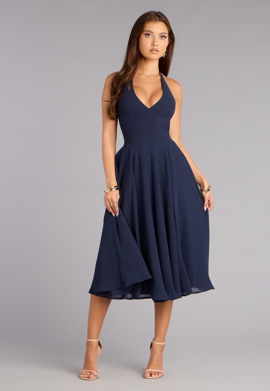 Effortless Grace Chiffon Midi Dress