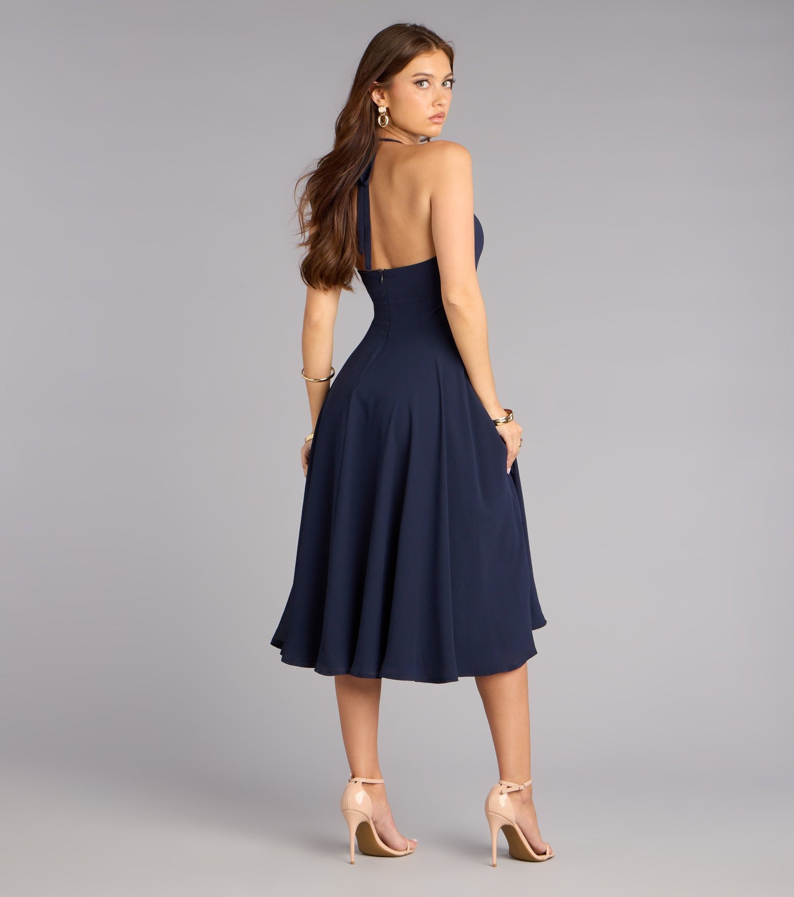 Effortless Grace Chiffon Midi Dress - Image 2