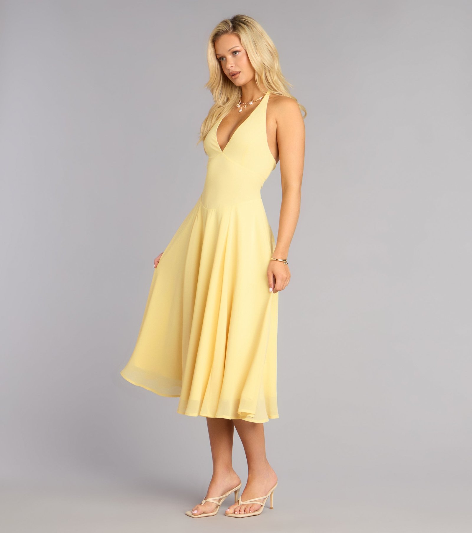 Effortless Grace Chiffon Midi Dress - Image 8