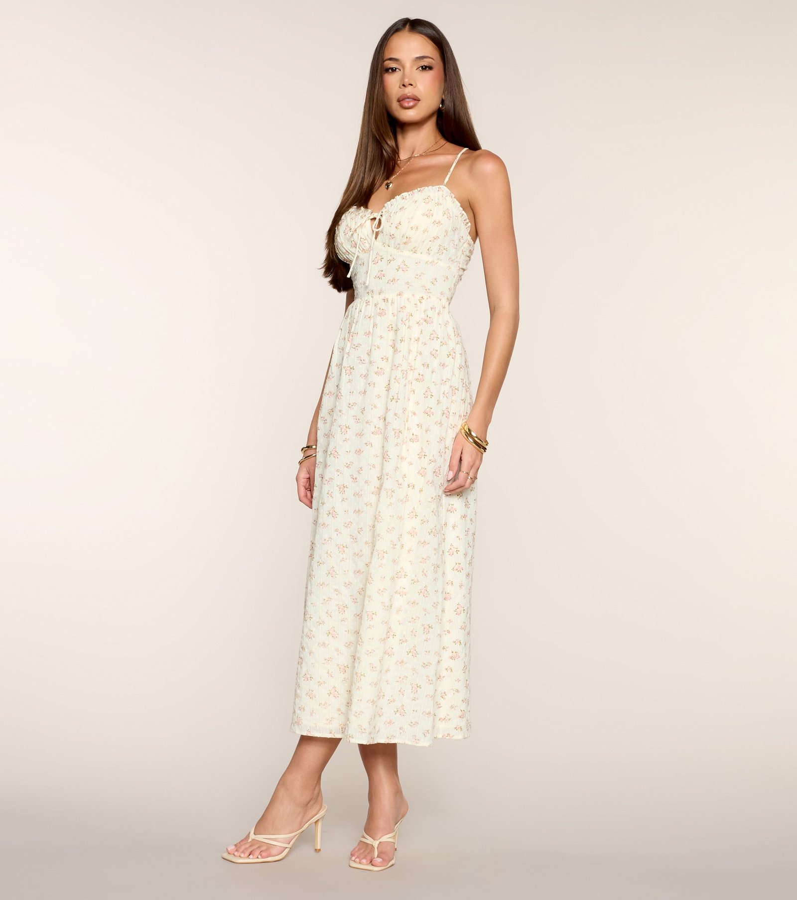 Pretty Breeze Floral Strappy Midi Dress - Image 3