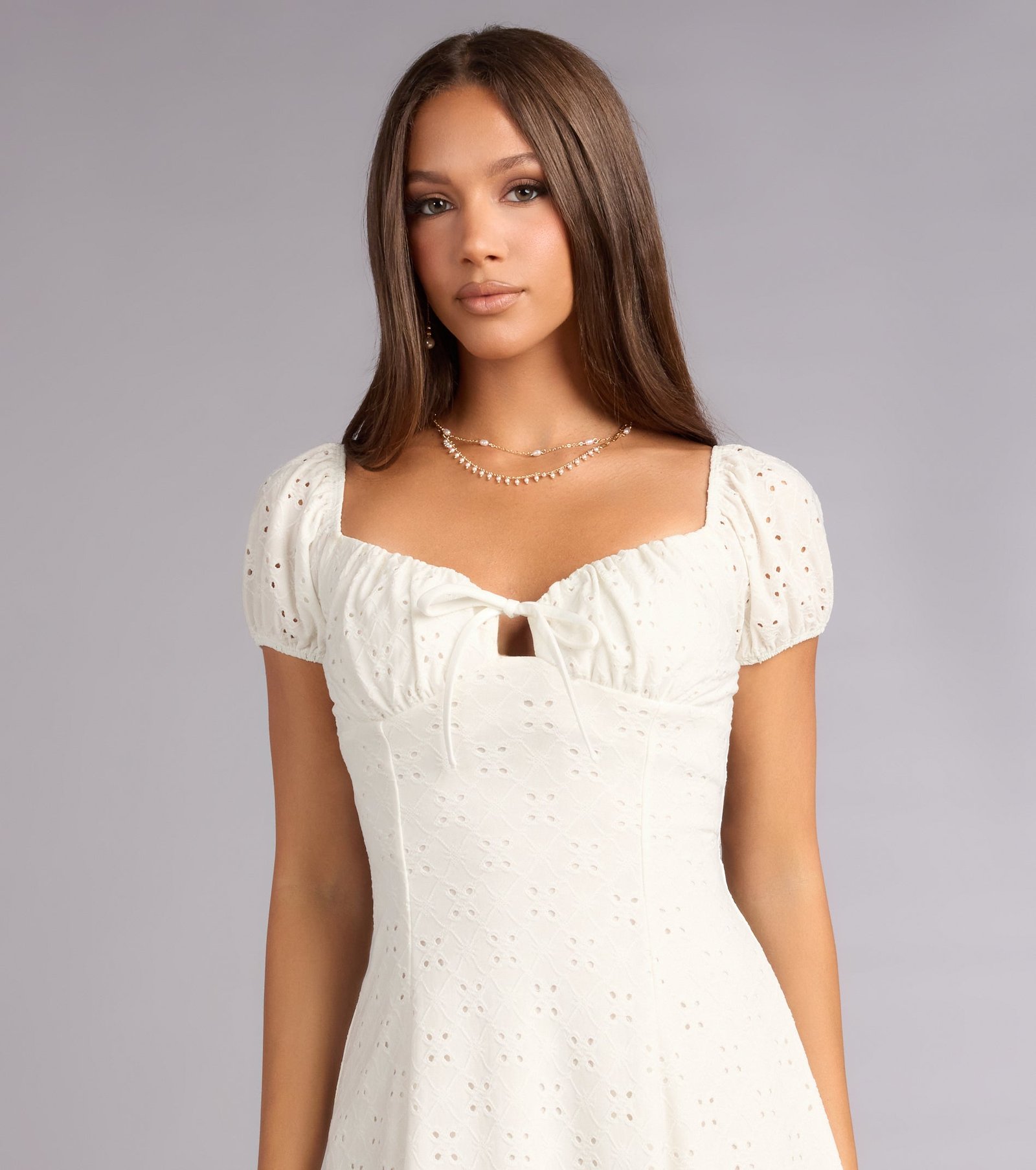 Daytime Darling Eyelet Mini Dress - Image 3